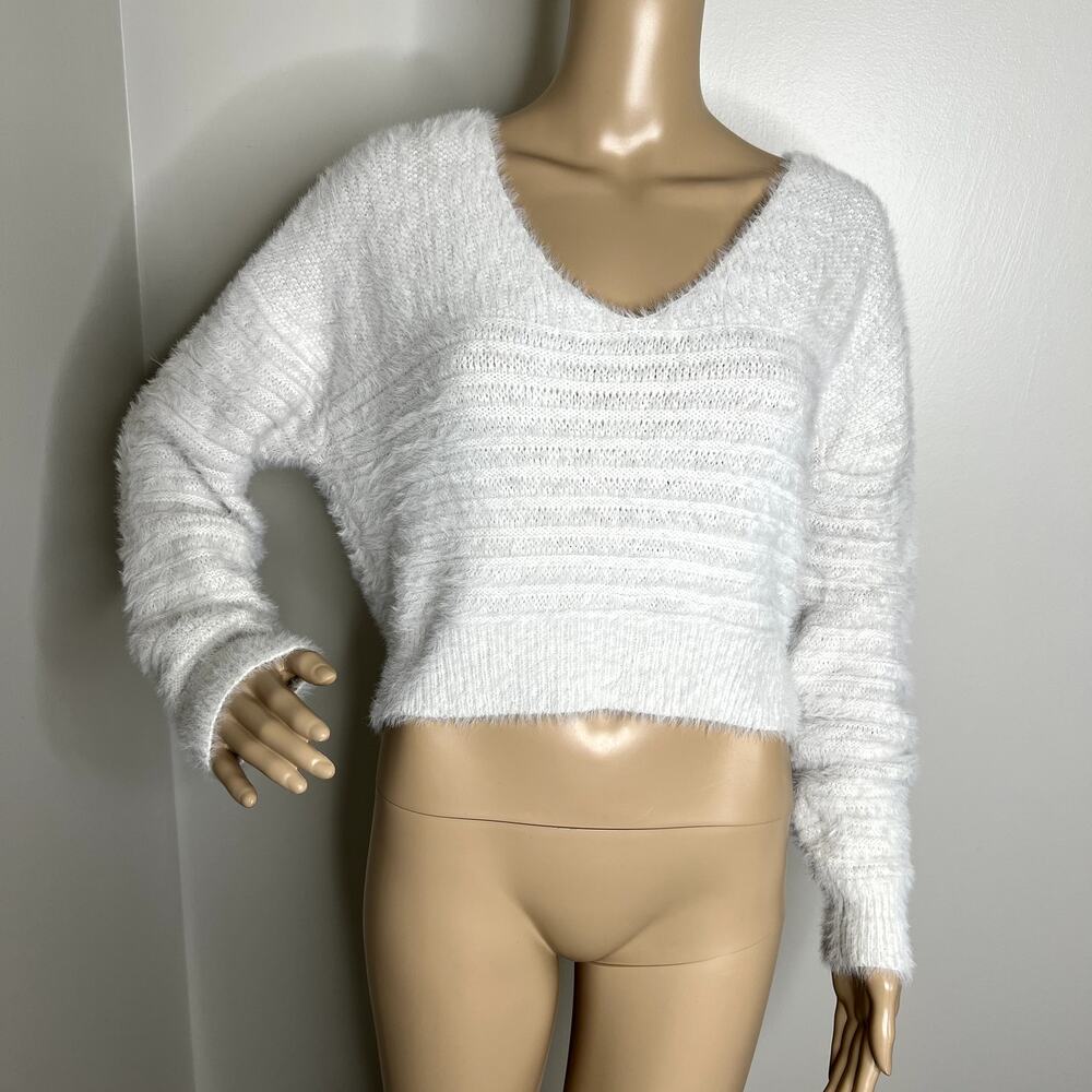Kendall & Kylie White Fuzzy Sweater